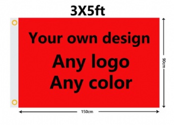 Factory Wholesale Digital Printing 100D Polyester Promotional Round White Logo Custom Flags Banners