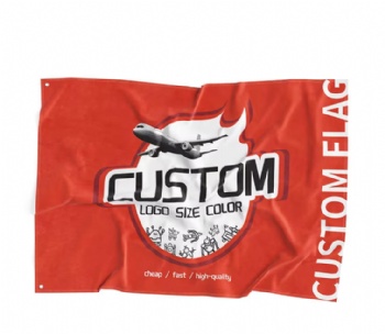 Factory Wholesale Digital Printing 100D Polyester Promotional Round White Logo Custom Flags Banners