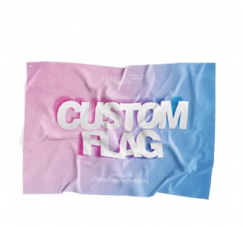 Factory Wholesale Digital Printing 100D Polyester Promotional Round White Logo Custom Flags Banners