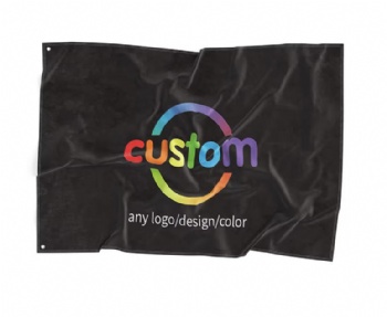 Factory Wholesale Digital Printing 100D Polyester Promotional Round White Logo Custom Flags Banners