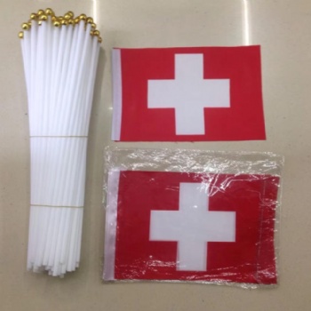 Custom Polyester Small Hand Held Flag With Sublimation Printing 10 Inches Double Sided Waving Hand Flags With logo Custom Print