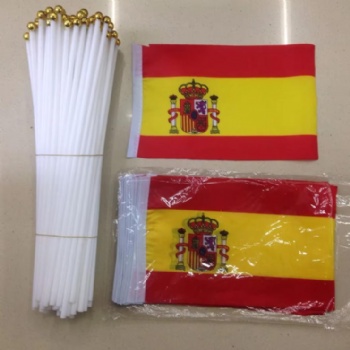 Custom Polyester Small Hand Held Flag With Sublimation Printing 10 Inches Double Sided Waving Hand Flags With logo Custom Print
