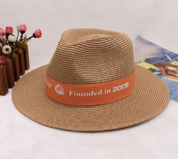 Elegant White OEM Design Custom logo Straw hat for women/lady or Man Fashion Wide Brim Hats Customized logo Panama with Rope