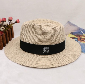 Elegant White OEM Design Custom logo Straw hat for women/lady or Man Fashion Wide Brim Hats Customized logo Panama with Rope