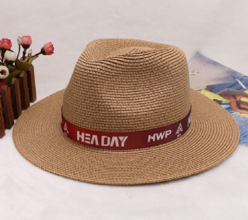 Elegant White OEM Design Custom logo Straw hat for women/lady or Man Fashion Wide Brim Hats Customized logo Panama with Rope