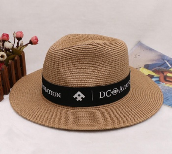 Elegant White OEM Design Custom logo Straw hat for women/lady or Man Fashion Wide Brim Hats Customized logo Panama with Rope
