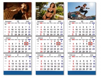 Wholesale 2026 Personal Design Flip Coloful Printing 3 Folds Tier Wall Spiral Calendars 3 Month View Vertical Planning Calendar
