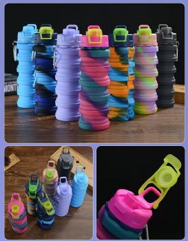 Water Foldable Running Kettle Collapsible Silicone Reusable Soft Sport Water Bottle Bpa Free Custom Logo