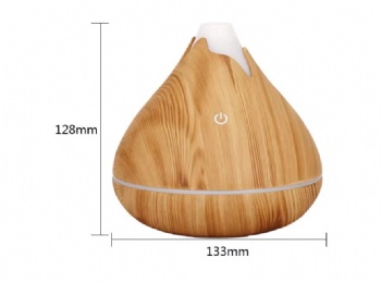 350ML Aromatherapy Essential Oil Diffuser Wood Grain Remote Control Ultrasonic Air Humidifier Cool with 7 Color LED Light