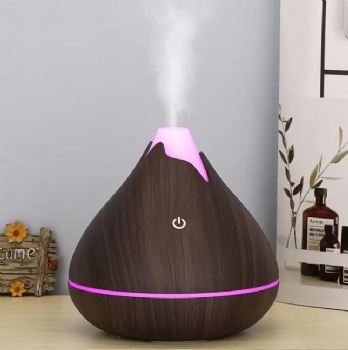 350ML Aromatherapy Essential Oil Diffuser Wood Grain Remote Control Ultrasonic Air Humidifier Cool with 7 Color LED Light