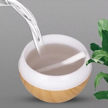 350ML Aromatherapy Essential Oil Diffuser Wood Grain Remote Control Ultrasonic Air Humidifier Cool with 7 Color LED Light