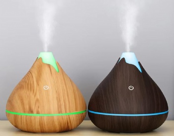 2026 New Arrival Trending Portable Wood Grain Electric Essential Oil Ultrasonic Aroma Diffuser LED Lights 200ml for Car Home
