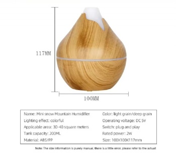2026 New Arrival Trending Portable Wood Grain Electric Essential Oil Ultrasonic Aroma Diffuser LED Lights 200ml for Car Home
