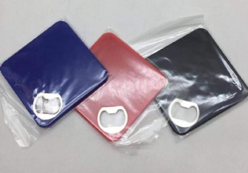 Custom Logo ABS Stainless Steel Magnetic Hard Plastic Beer Opener Coaster Promotional Bottle Opener With Iron Usage Low MOQ