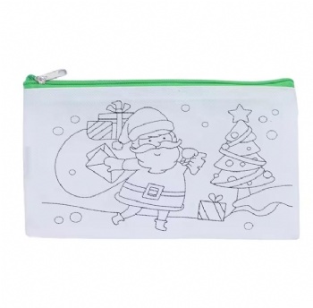 PP Non Woven Wholesale Blank Pouch Bag Custom Kids Painting Coloring Bag Cheap Storage Zipper DIY Kids Pencil Pouch