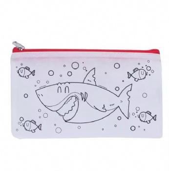 PP Non Woven Wholesale Blank Pouch Bag Custom Kids Painting Coloring Bag Cheap Storage Zipper DIY Kids Pencil Pouch