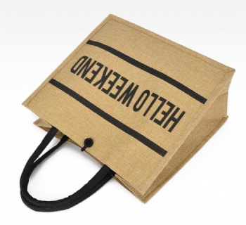 Wholesale Plain Hessian Shopper Bag Custom Printed Large Natural Eco Friendly Burlap Tote Shopping Jute Bag With Logo