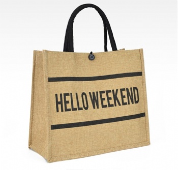 Wholesale Plain Hessian Shopper Bag Custom Printed Large Natural Eco Friendly Burlap Tote Shopping Jute Bag With Logo