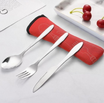 Eco-friendly Health Stainless Steel Cutlery Set for Camping Home Restaurant Spoon and Fork Dining Flatware Set for Outdoor