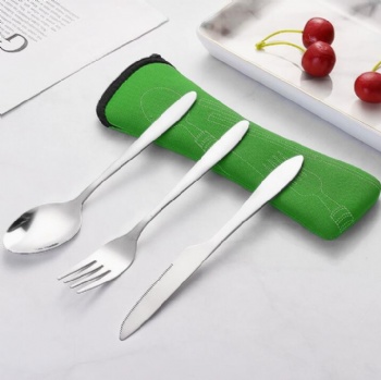 Eco-friendly Health Stainless Steel Cutlery Set for Camping Home Restaurant Spoon and Fork Dining Flatware Set for Outdoor