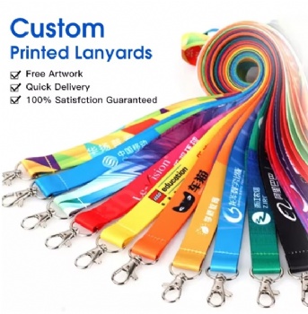 Custom Neck Lanyard Fabric Nylon Strap Keychain Rope Satin Polyester Lanyard Customised Sports Teams Lanyards With Logo Custom