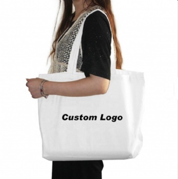 Custom Recycle Plain Organic Cotton Canvas Totebag Tote Bag Reusable Shopping Tote Bag with logo