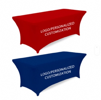 Custom Stretch Rectangular Tablecloth with Commercial logo for 4ft/6ft/8ft Home Table for Holiday Birthday Party Tablecloth