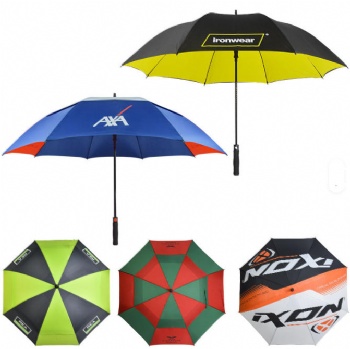 Wholesale 30 Inch Large Windproof logo Prints Big Luxury Promotional Branded Custom Golf Umbrella