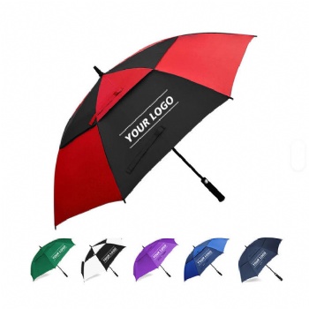 Wholesale 30 Inch Large Windproof logo Prints Big Luxury Promotional Branded Custom Golf Umbrella