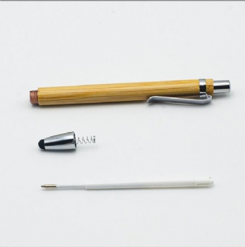 Custom logo Bamboo Pen Promotion Stylus Touch Ballpoint 2in1 Stylus Bamboo Ballpoint Pen