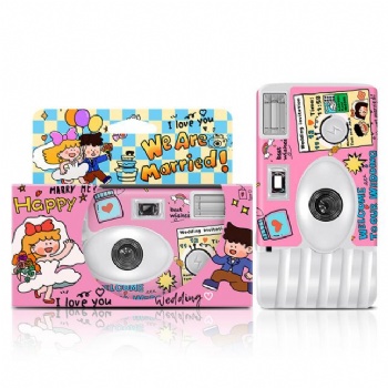 35mm Film Disposable Camera with Flash Build in 12exp /18exp /36exp Color Film and Alkaline Battery with Customized Color Box