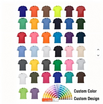 100% Cotton Unisex Short Sleeve DTG Screen Printed Shirts Event Promotion Custom Logo T-Shirts for Company Staff US/EU Size