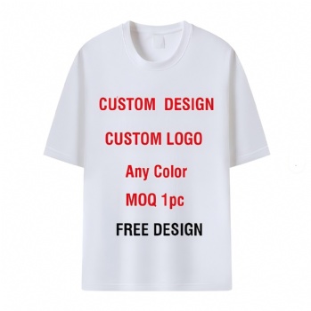 Pure Cotton Unisex Short Sleeve DTG Screen Printed Shirts Event Promotion Custom Logo T-Shirts for Company Staff US/EU Size
