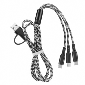 5 in 1 USB Multi Heads Charging Cable 2 in 3 Nylon Braided Fast Charging Usb Type C Universal Multi-function Phone Cable