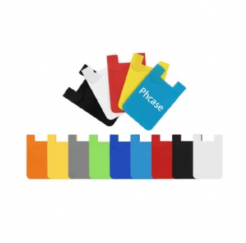 Adhesive Phone Wallet Silicone Phone Card Sticker Card Holder With Custom Printed Logo