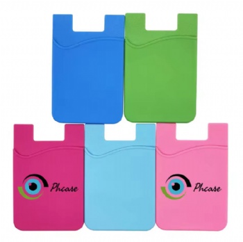 Adhesive Phone Wallet Silicone Phone Card Sticker Card Holder With Custom Printed Logo