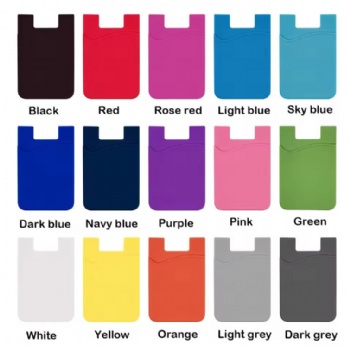 Adhesive Phone Wallet Silicone Phone Card Sticker Card Holder With Custom Printed Logo