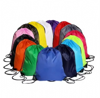 Wholesale Customized 30cm Drawstring Sportpacks Promotional Polyester Nylon Backpack and Shop Bags