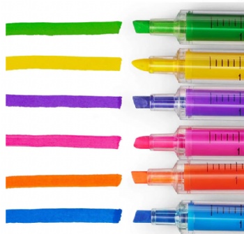 Hotel & Wedding Multi-Color Plastic Syringe Gift Pen Wholesale Injection Pen Needle Syringe Highlighter Promotional Pen