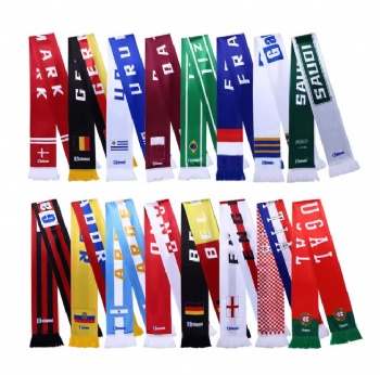 Custom Design Colorful Printed Sport Team Club Support Scarves Soccer Football Fans Scarf