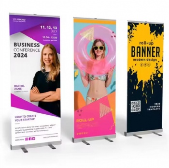HD Digital Printing Waterproof Standing Polyester Screen Roll up Banner,roll up Flex Banner Stand,banner Roll Ups