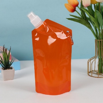 Custom Logo 25oz 750ml Foldable Durable Eco-friendly PET Water Storage Bag with Direct Drinking Safe for Camping Outdoor Sports