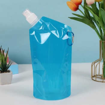 Custom Logo 25oz 750ml Foldable Durable Eco-friendly PET Water Storage Bag with Direct Drinking Safe for Camping Outdoor Sports