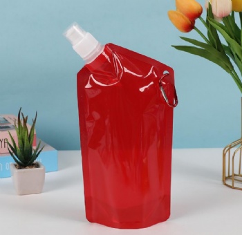 Custom Logo 25oz 750ml Foldable Durable Eco-friendly PET Water Storage Bag with Direct Drinking Safe for Camping Outdoor Sports