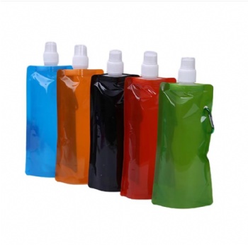 Portable Silicone Water Bottle Bag Sport Storage Water Bag Foldable Water Bottle Plastic Bottle