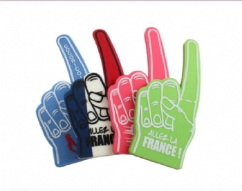 Custom Design Cheerleading Foam Hand Printing Finger Gloves for Sports