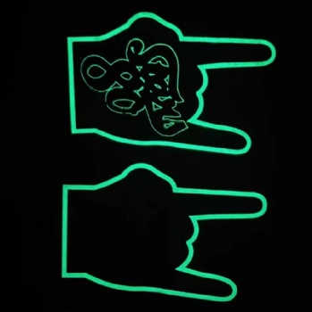 High Quality LED EVA Foam Hand Logo Glowing in Dark Foam Fingers Glove Hand for Sports and Concert Cheering