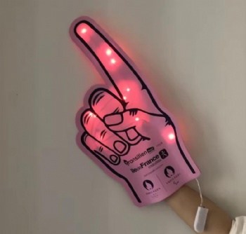 Customizable Eco-Friendly Big EVA Foam Finger Cheering Hand with LED Sponge Design for Promotional Events