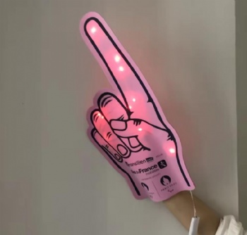 Customizable Eco-Friendly Big EVA Foam Finger Cheering Hand with LED Sponge Design for Promotional Events